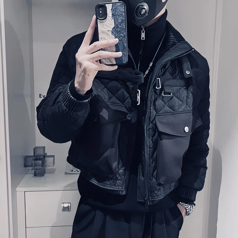 立领工装棉衣男士冬季装2025新款潮牌加厚棉服高级感炸街棉袄外套