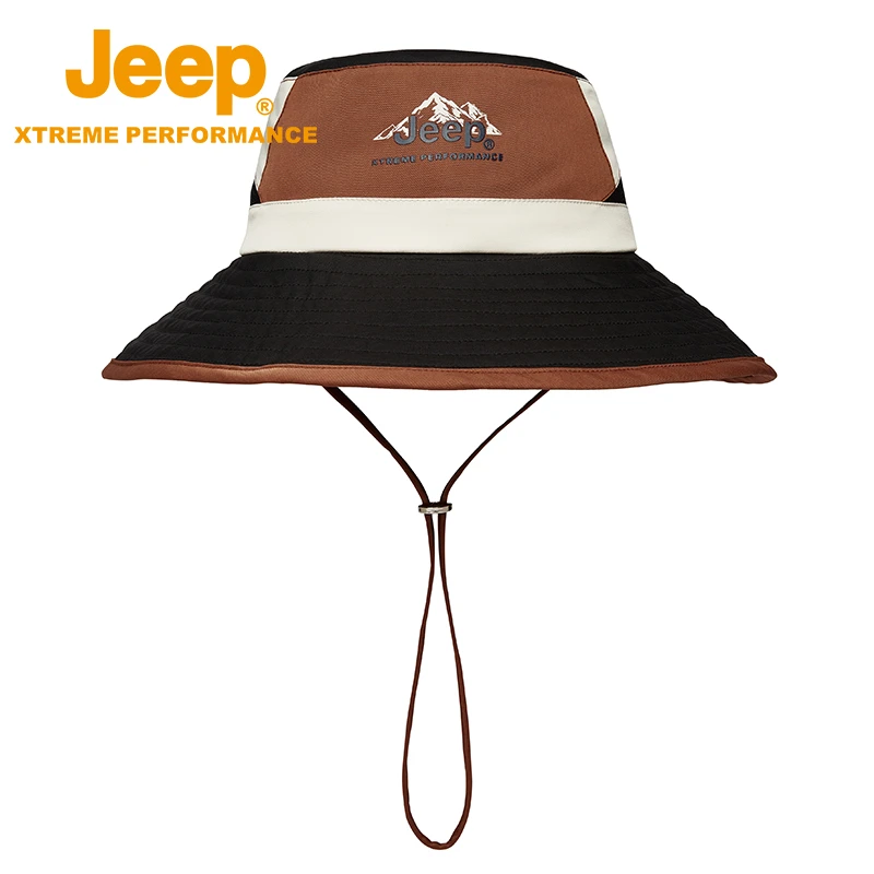 JEEP/吉普夏季户外遮阳帽情侣防晒透气休闲百搭钓鱼大檐渔夫帽