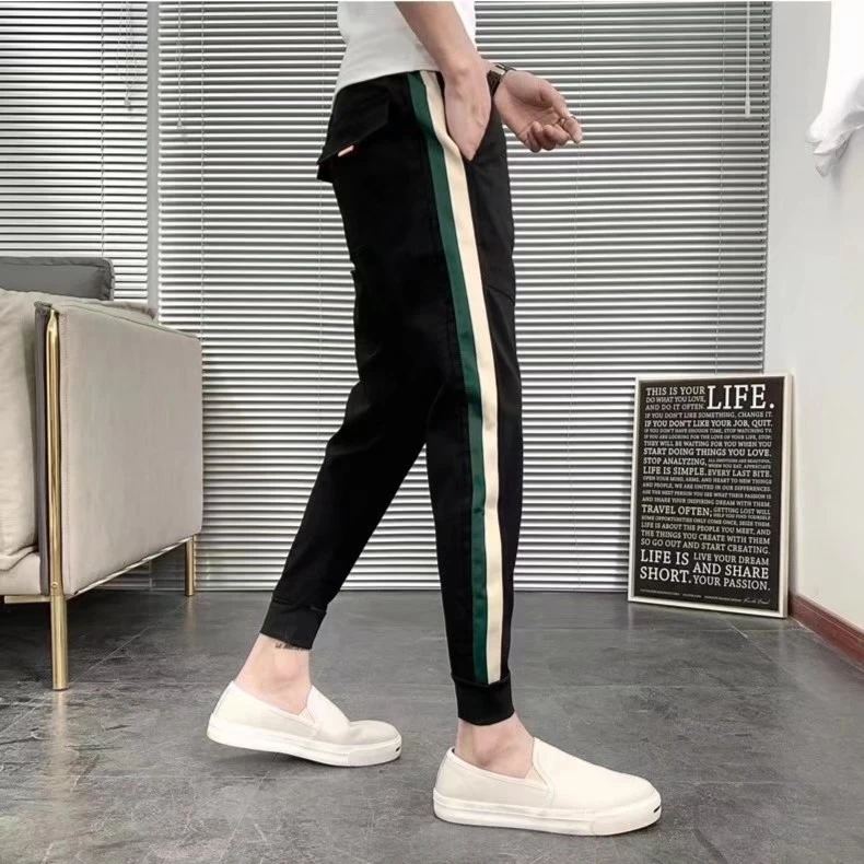 潮牌男士休闲裤九分裤韩版潮流男裤运动裤新款裤子显瘦束脚裤卫裤