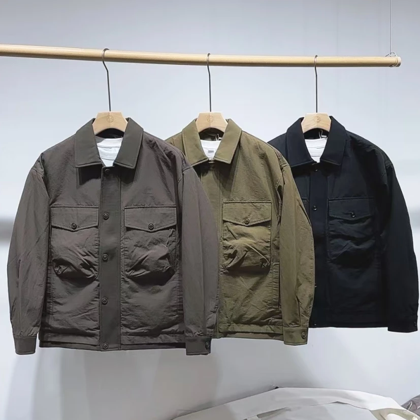 时尚冬季二棉连帽薄棉百搭2024男士工装夹克断码外套8659
