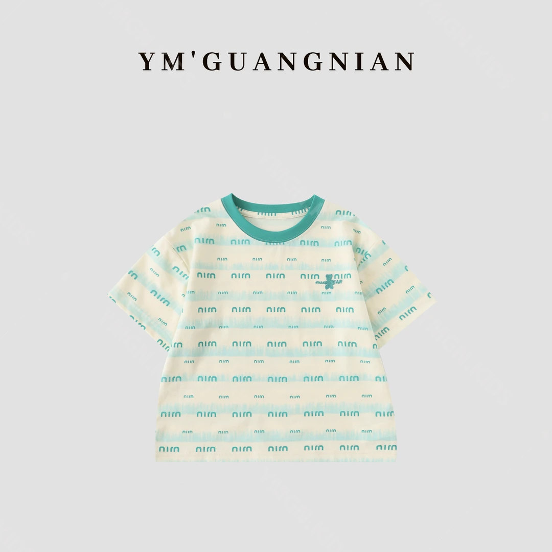 【幼棉光年】夏款新品重工小童短袖印花韩版百搭清凉休闲T恤121606