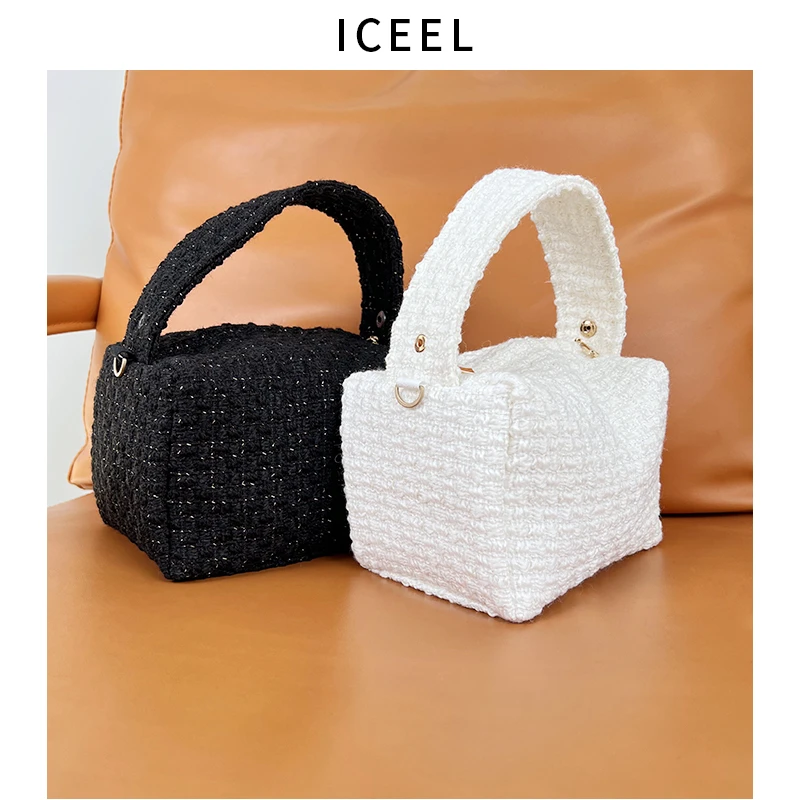 ICEEL原创设计时尚简约小香风百搭原创手提包方形包 FB136727-1