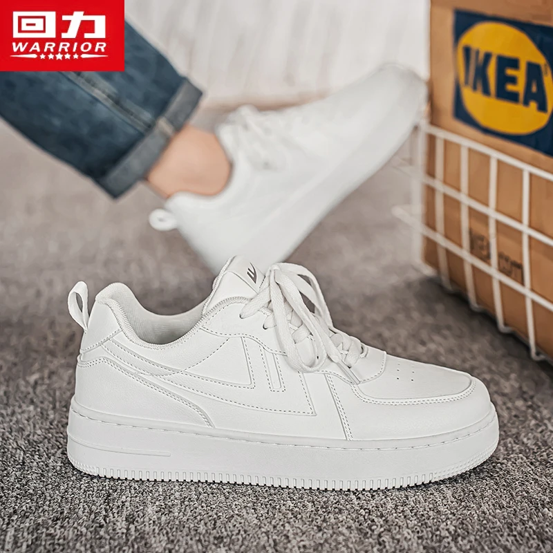 回力男鞋2025春季新款休闲百搭厚底板鞋子男款皮面防水防滑小白鞋