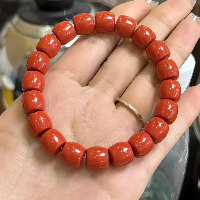 【A37】【川料凉山直切南红玛瑙】9*10mm*20颗直切手串