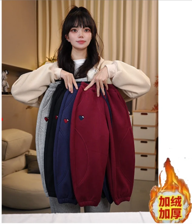 加绒2024男童韩版潮流休闲长裤中大童男女童保暖休闲裤