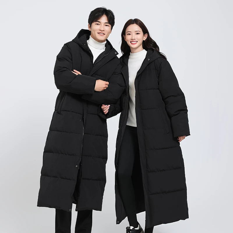 冬季超长款过膝到脚踝棉衣男防风加厚保暖防寒运动训练考女棉服