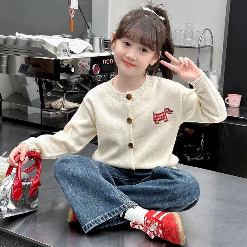 甜美卡通开衫毛衣1136