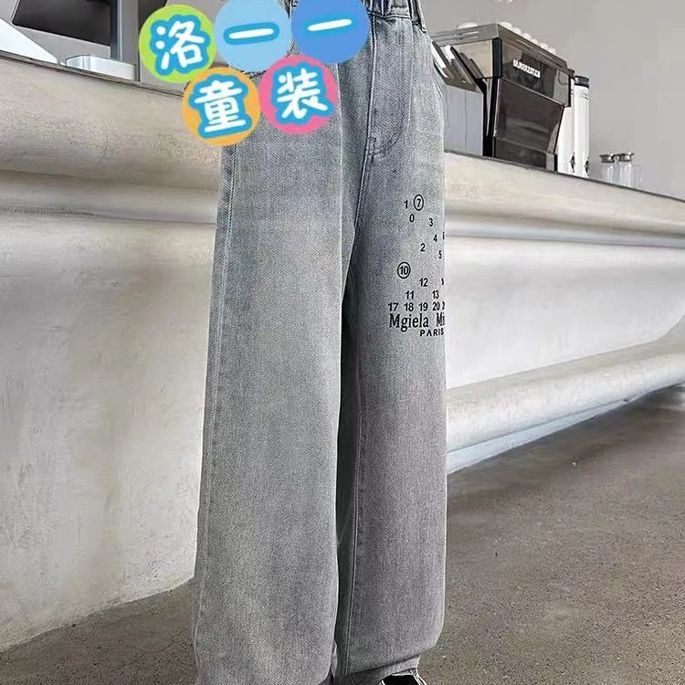 数字款复古风洋气牛仔裤1399