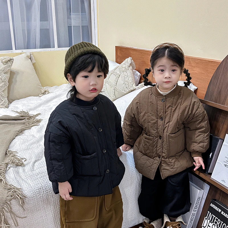 【幼萌童品】韩版高级感轻奢韩版宽松加厚保暖纯色棉衣外套