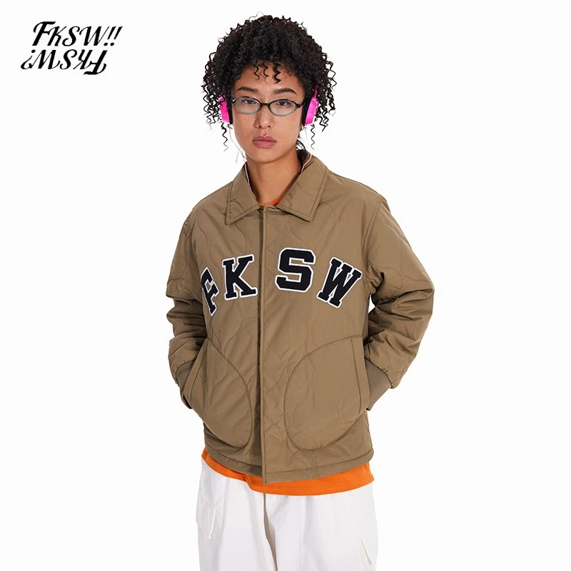 FEIKESAIWEN/废克赛文冬季棉服男女情侣款潮牌棉衣外套复古美式