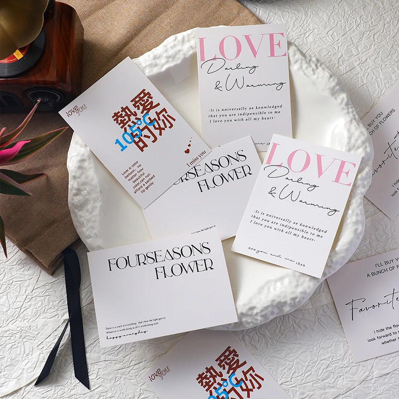【御花园】情人节花束卡片简约love贺卡包花留言祝福卡