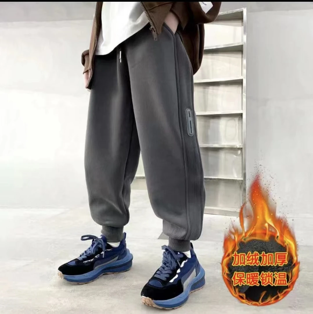 ZS-1505儿童童装中大童男女童百搭洋气裤子秋冬宽松休闲加厚卫裤