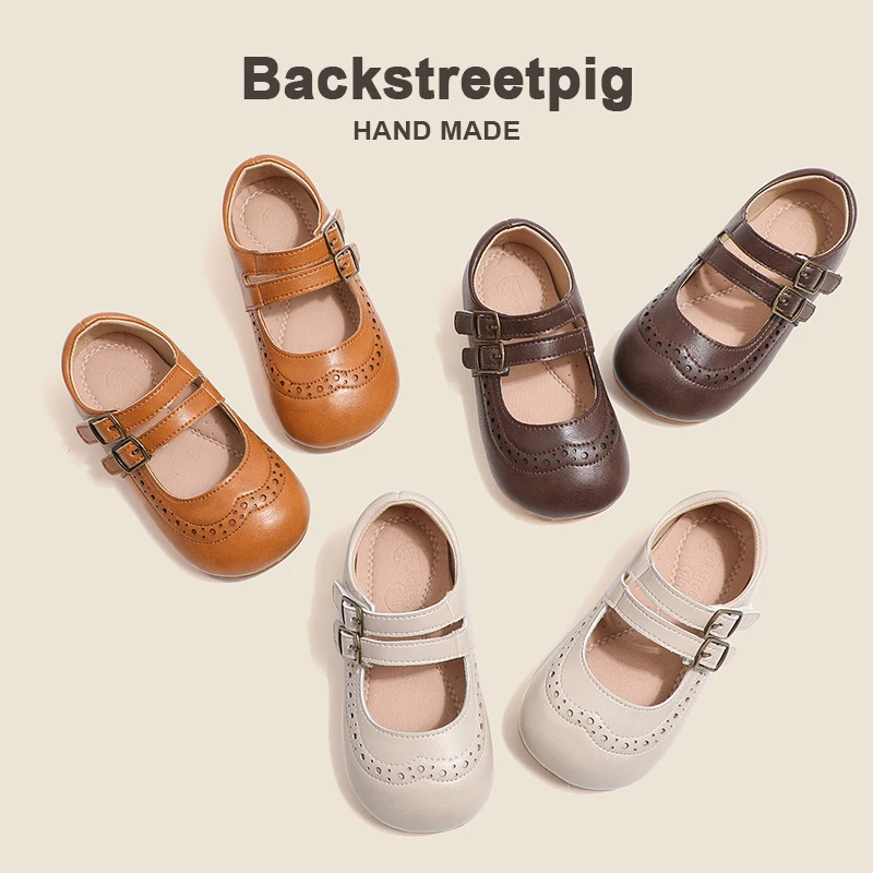 儿童皮鞋春秋时尚小童宝宝真皮鞋豆豆鞋洋气小皮鞋夏季公主公主鞋