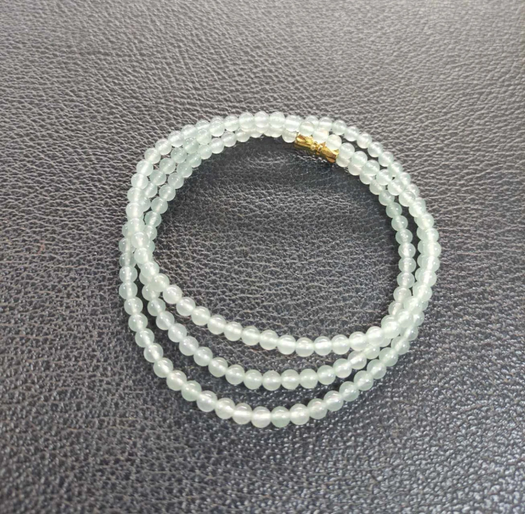 白小米珠，翡翠长串