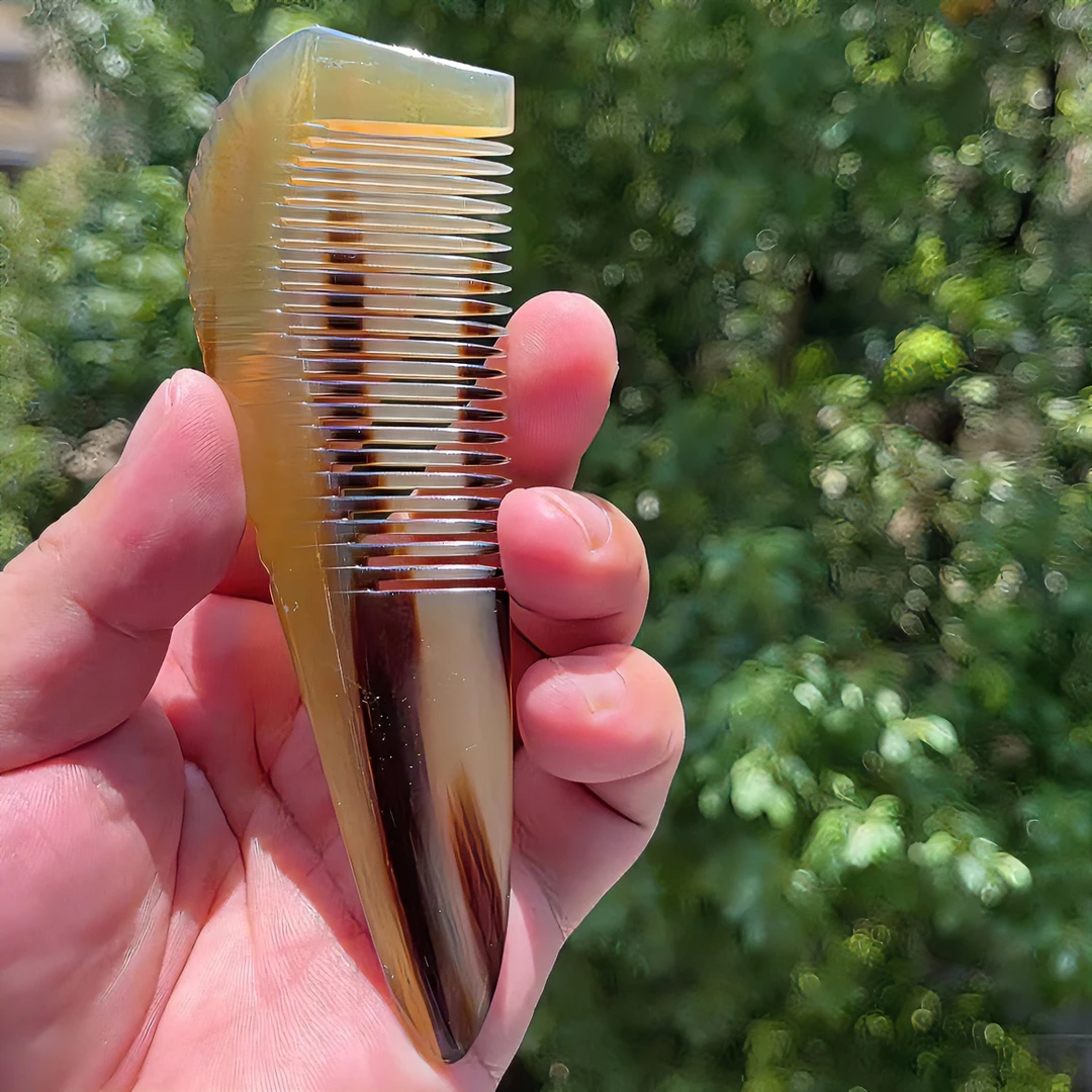 微瑕疵 防静电 经络按摩 正宗天然黑水牛角梳工厂 便携家用