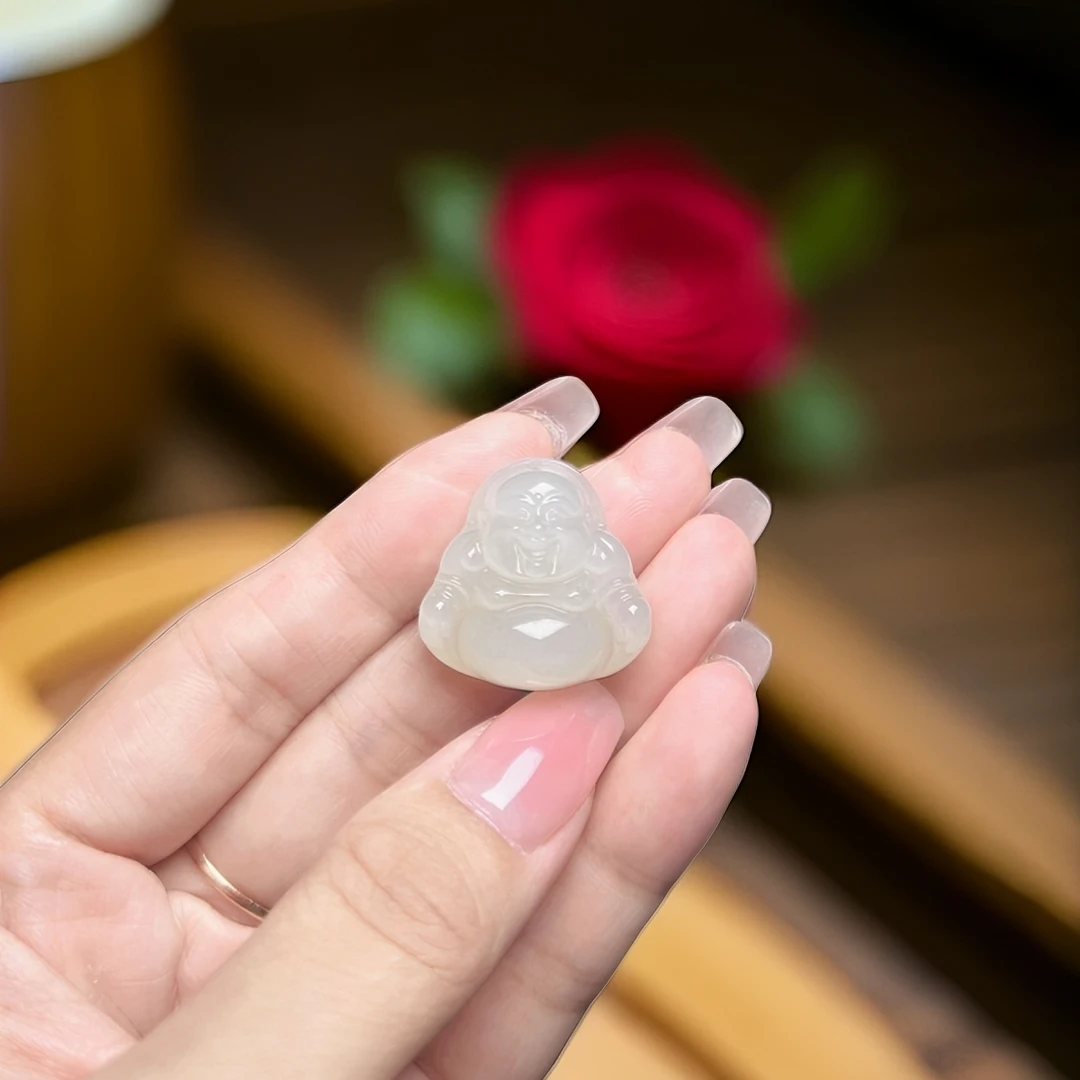 和田玉佛公吊坠白色气质时尚雕刻精雕素款