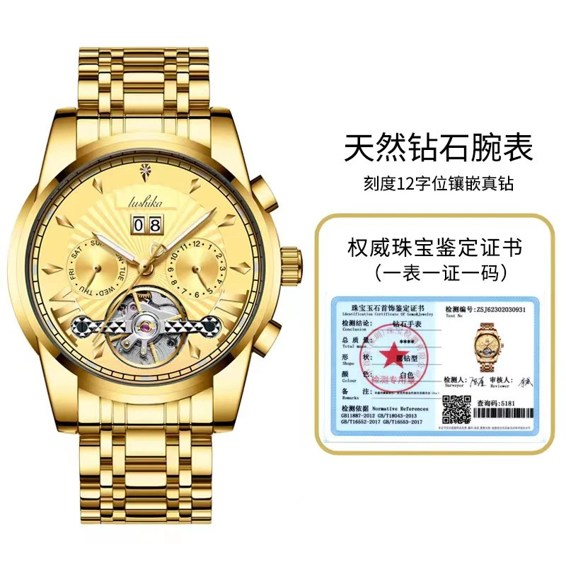 赏金时代真钻真金多功能男士机械表9080