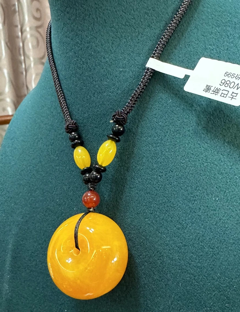 w043古巴新蜜纯色(红 )平安扣