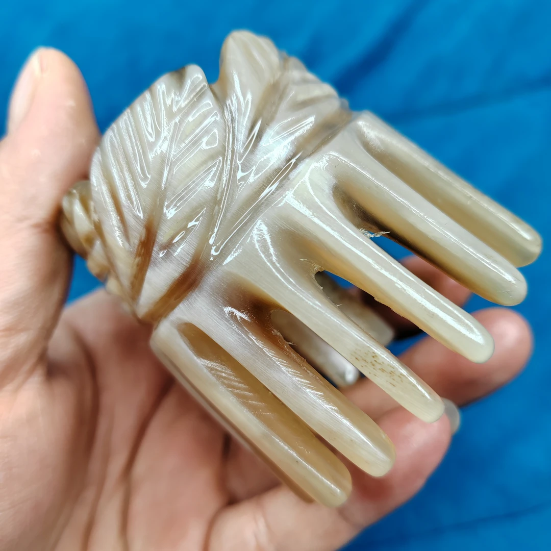 天然牛角一个装按摩梳头疗梳