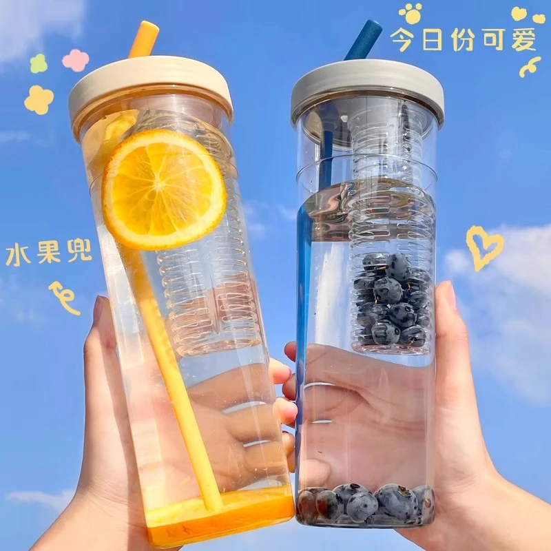 西邮哥【新疆包邮】高颜值水杯ins学生折叠吸管随手杯果汁杯吸管杯