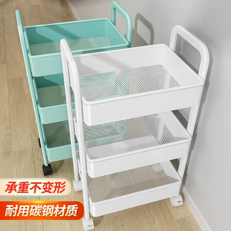 【仅新疆包邮】可移动收纳小推车多层置物架带轮厨房卧室储物