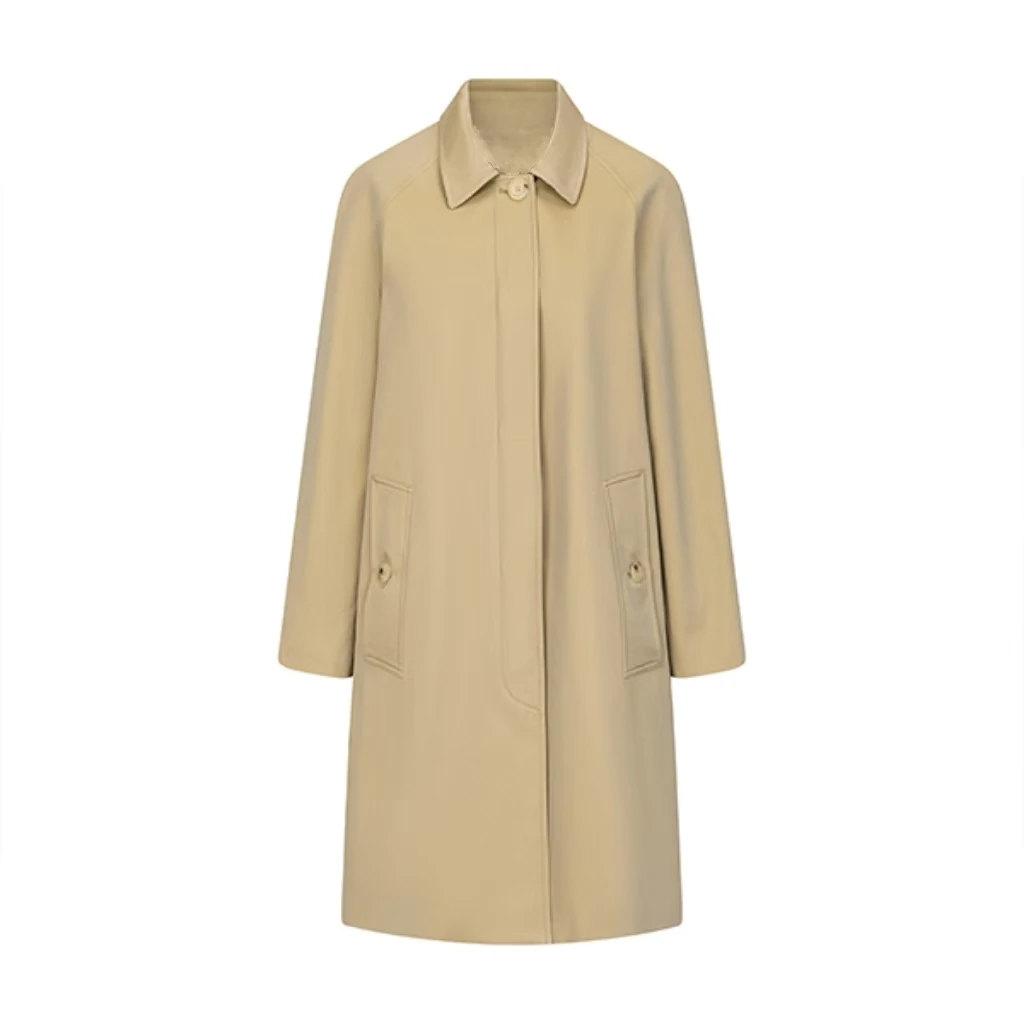 2025新款日常新中式宽松轻奢简约经典中长款风衣外套女230311