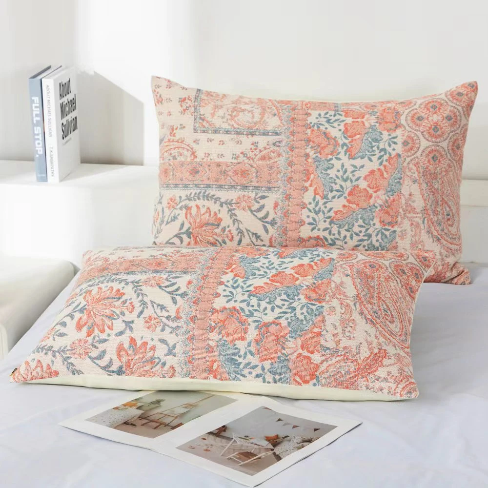 [粉色米亚枕套]一对装汉麻棉枕套48*74cm