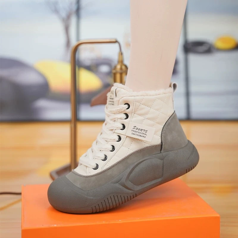 加绒高帮板鞋丨秋冬休闲时尚百搭厚底板鞋女鞋XFL30