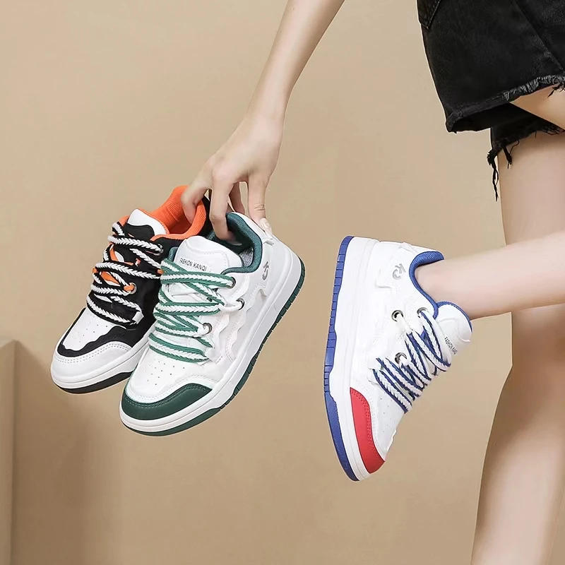 Ou Shi Yuan/欧诗媛秋冬学生休闲百搭时尚撞色小白鞋板鞋K683