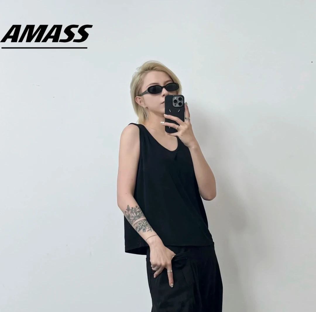 AMASS/阿玛施【肌肤之享】新款舒适显瘦无袖背心(粘纤+锦纶+氨纶)