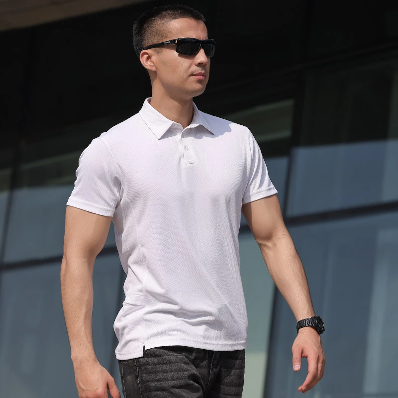 鹰爪第三代司南COOLMAX短袖T恤速干商务男士高档Polo衫白t恤透气