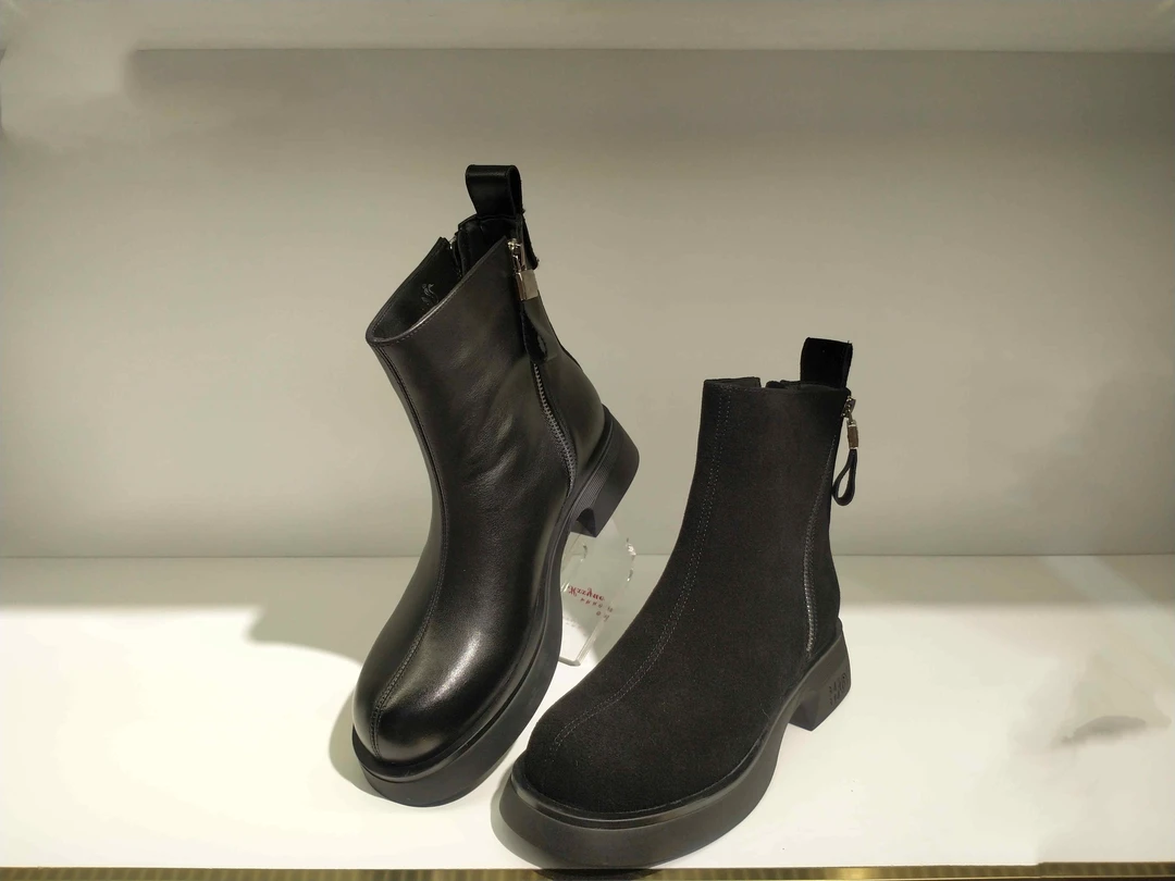 39138115牛皮休闲棉靴加厚中筒保暖冬季