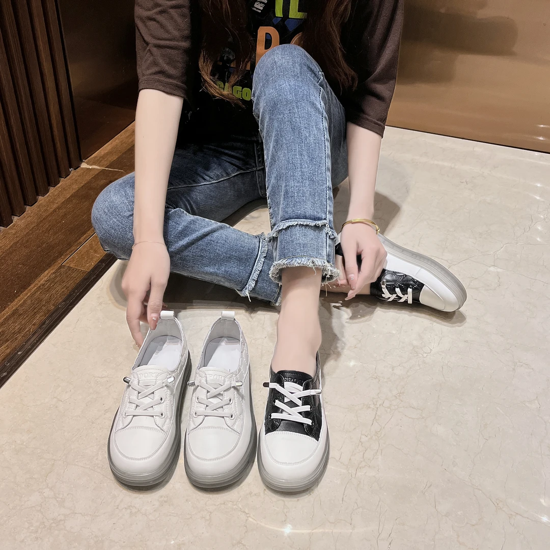 36025320女鞋小白鞋百搭厚底平底韩版运动时尚夏季透气软底春季