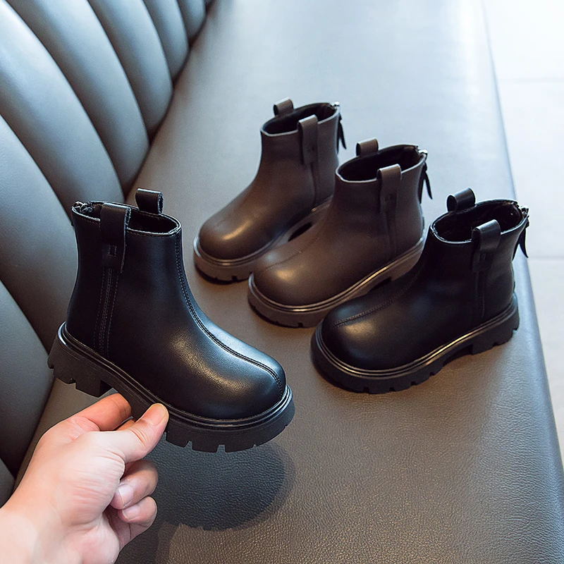 女童靴子2025新款秋冬季儿童短靴加绒马丁靴宝宝皮靴时尚百搭单靴