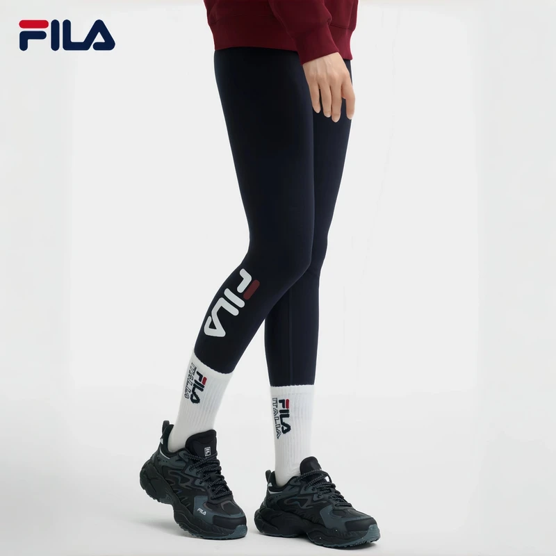 Fila/斐乐鲨鱼裤24年新款秋冬季新款运动针织打底裤F11W449604F