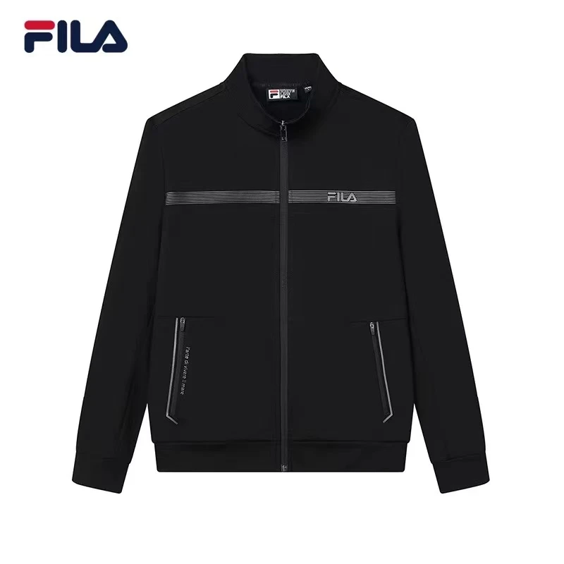 Fila/斐乐男士外套春季舒适休闲百搭商务立领针织外套F11M217505F