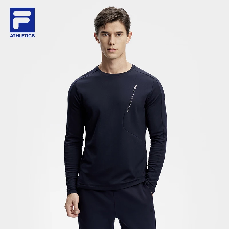 Fila/斐乐运动长袖T男款冬季发热保暖弹力休闲上衣A11M411217F