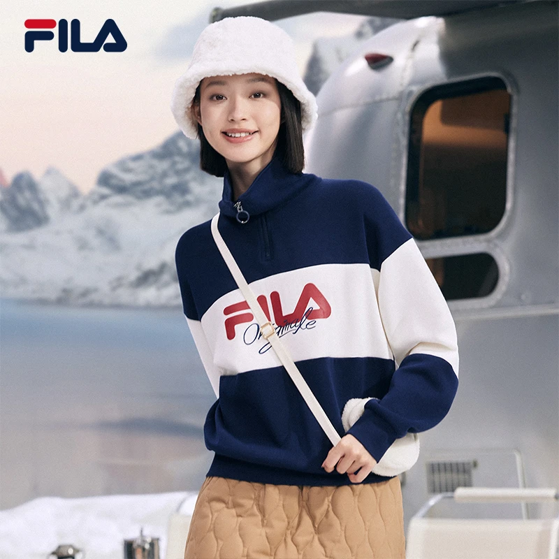 Fila/斐乐男女时尚舒适内搭针织冬季运动长袖套头卫衣F61W449208B