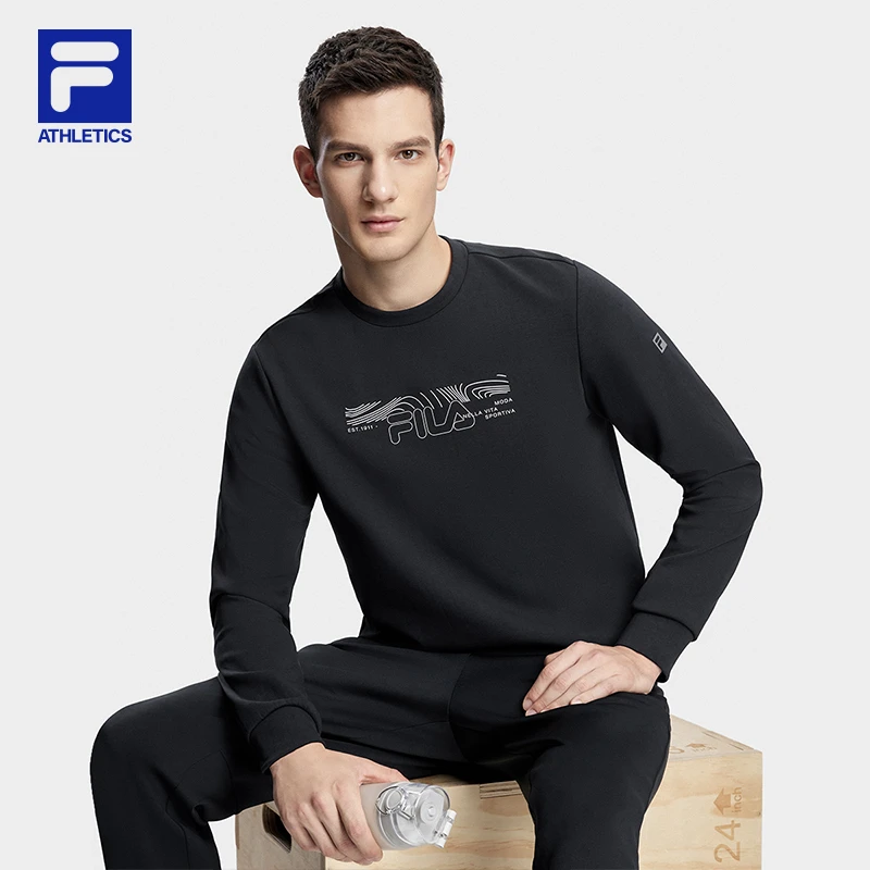 Fila/斐乐卫衣男士秋冬时尚休闲透气百搭针织长袖上衣A11M341206F