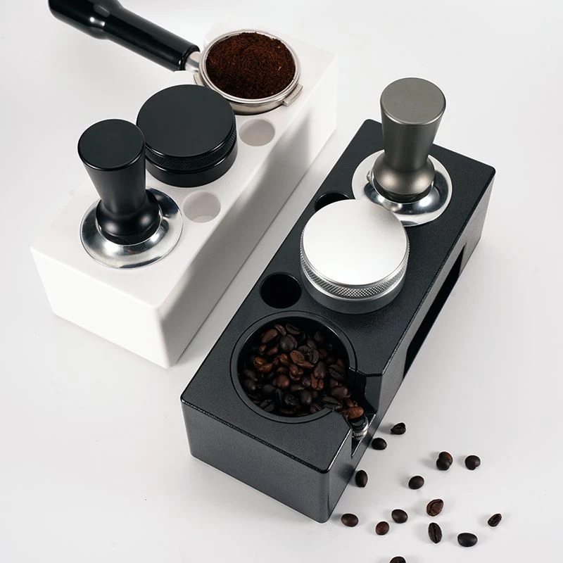 咖啡ABS压粉座手柄支撑架布粉器压粉器收纳座51/53/58mm粉锤底座