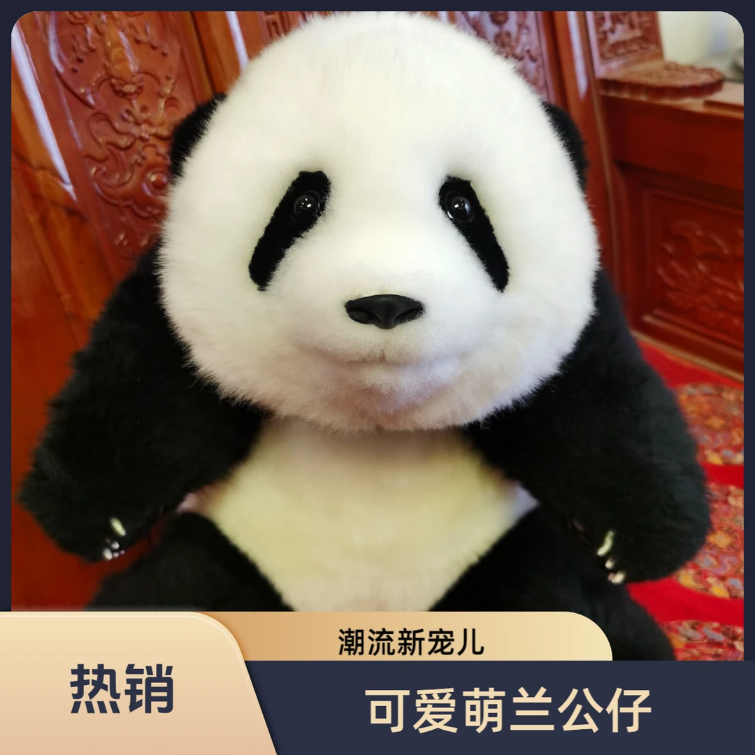熊猫崽崽仿真熊猫毛绒玩偶五月龄可爱萌兰公仔