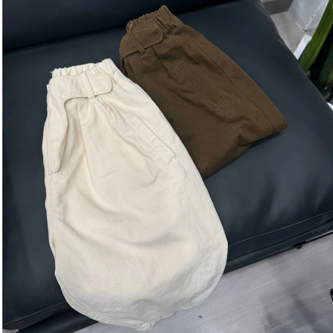 儿童裤子2025秋季新品男女童棉布裤宝宝简约棉布裤