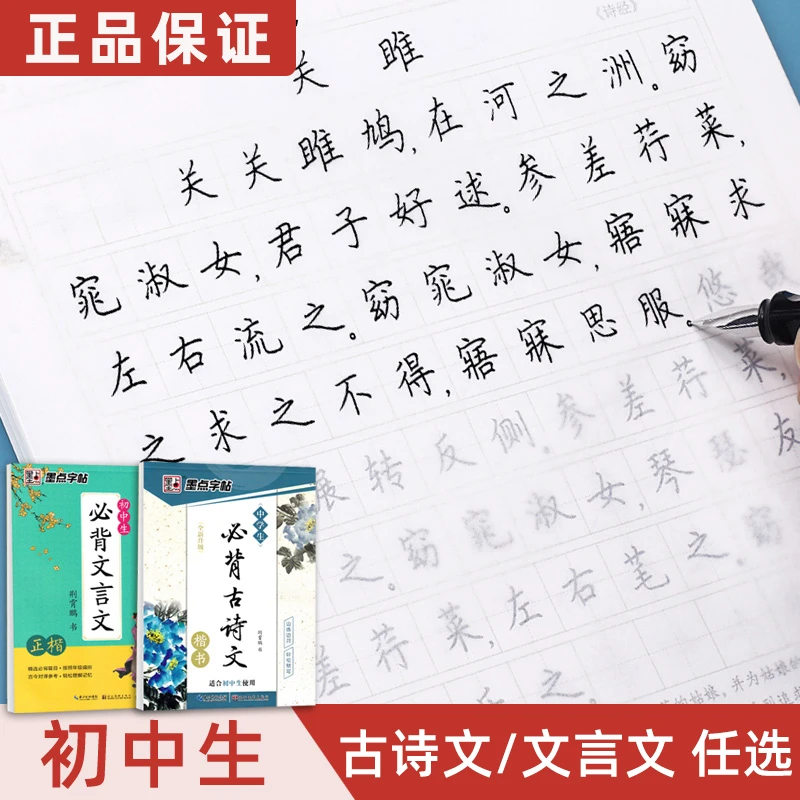 初中生字帖必背古诗文中学生文言文荆霄鹏楷书硬笔钢笔临摹练字帖