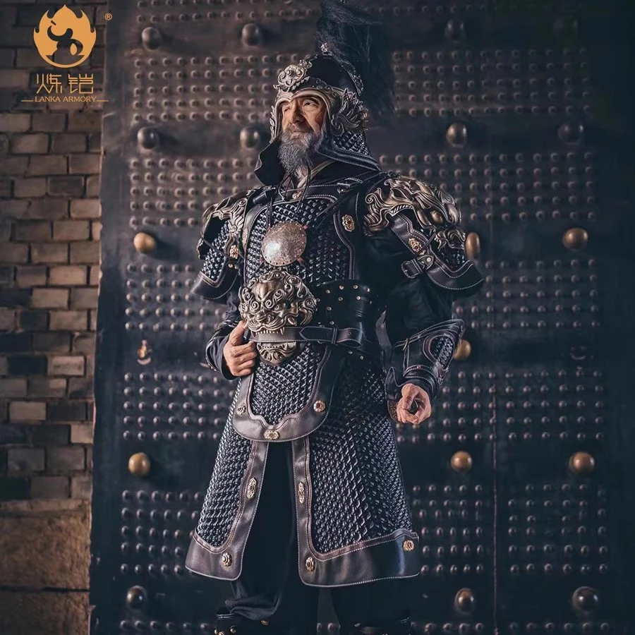 炼铠玄黑漆极武圣山纹明光铠 私人订制限量3套大全套铠甲中国甲胄