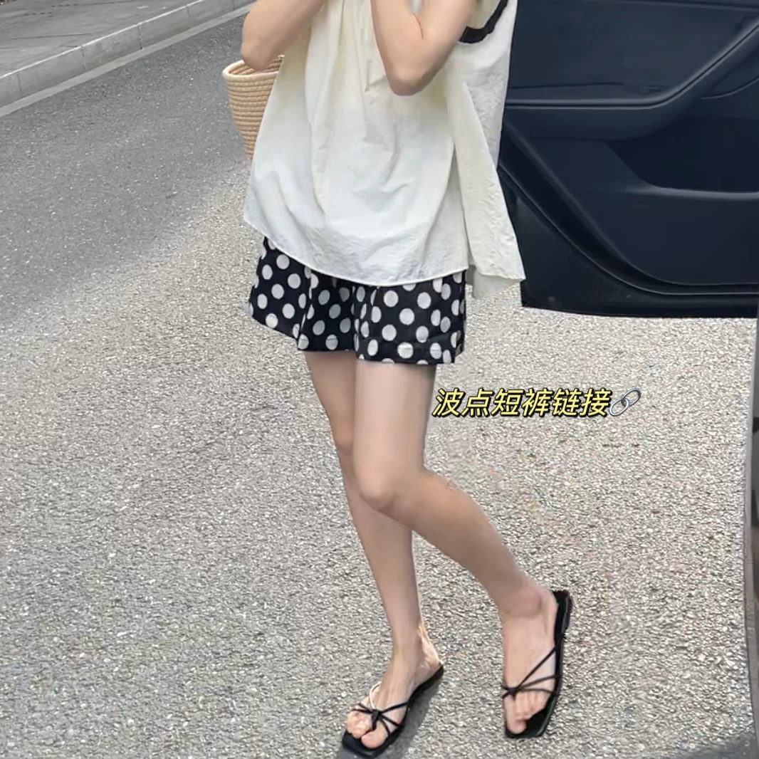 QiongQiong 自留款!绝绝子的高品质波点松紧腰短裤