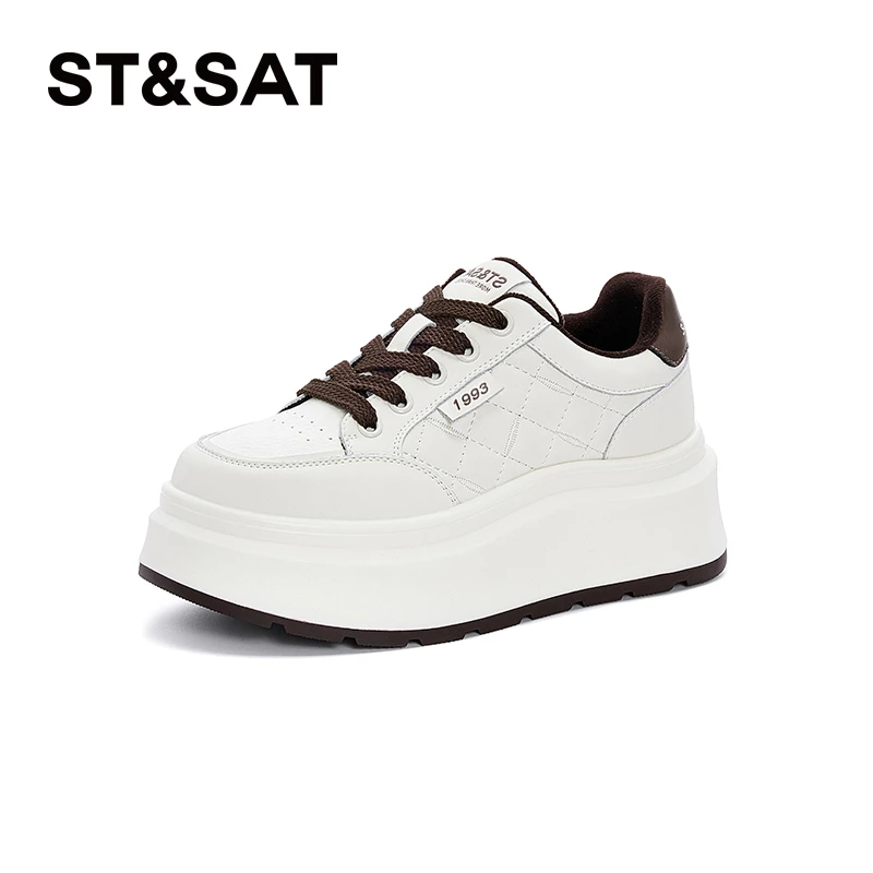 星期六厚底增高时尚小白鞋女款2024秋冬新款简约百搭休闲运动鞋Z