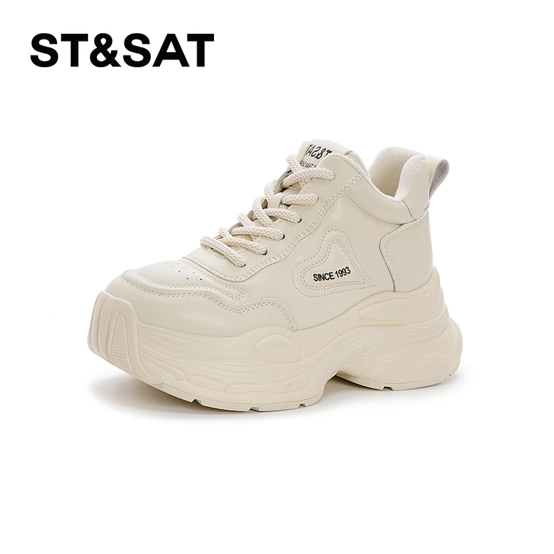 星期六厚底老爹鞋2024秋冬新款高帮休闲鞋时尚百搭增高显瘦运动鞋
