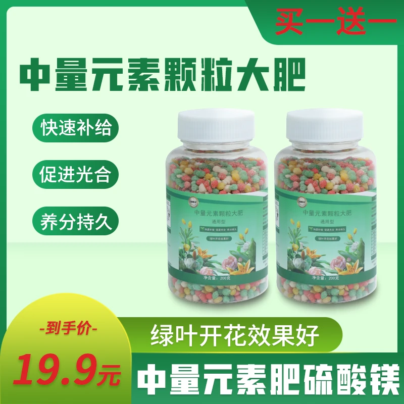 中量元素颗粒控释肥家庭园艺花卉绿植肥预防植物黄叶氮磷钾肥料