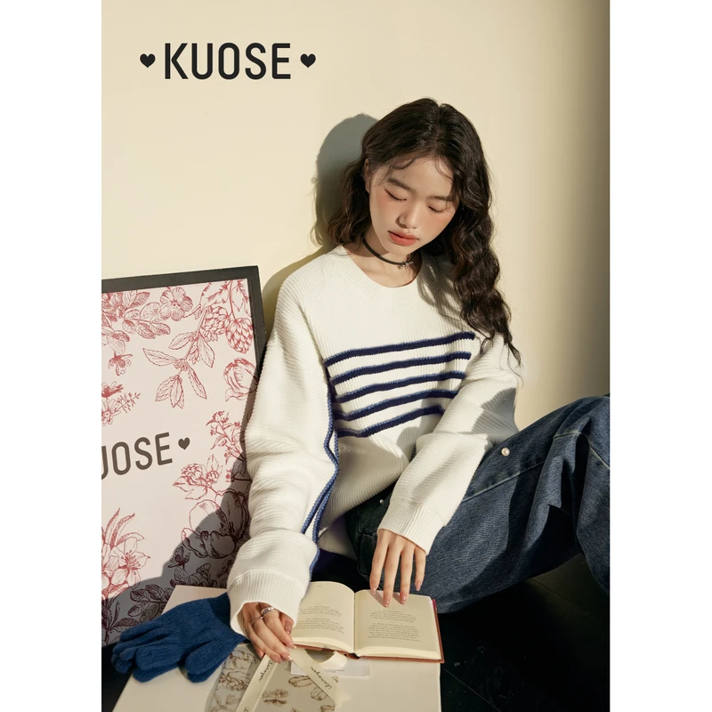 【五线谱日记】阔色、毛衣女2024冬季针织衫上衣内搭打底KSH2311047