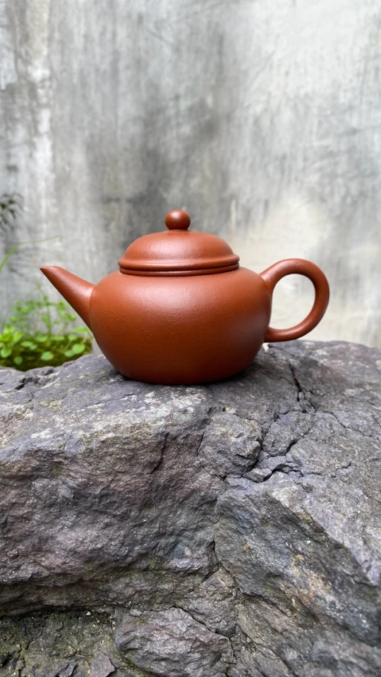 紫砂壶全手工生砂朱泥平底水平壶